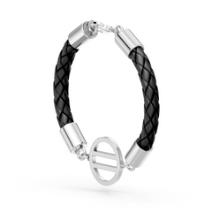 Equal Access Silver Leather Bracelet