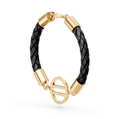 Equal Access Gold Vermeil Leather Bracelet